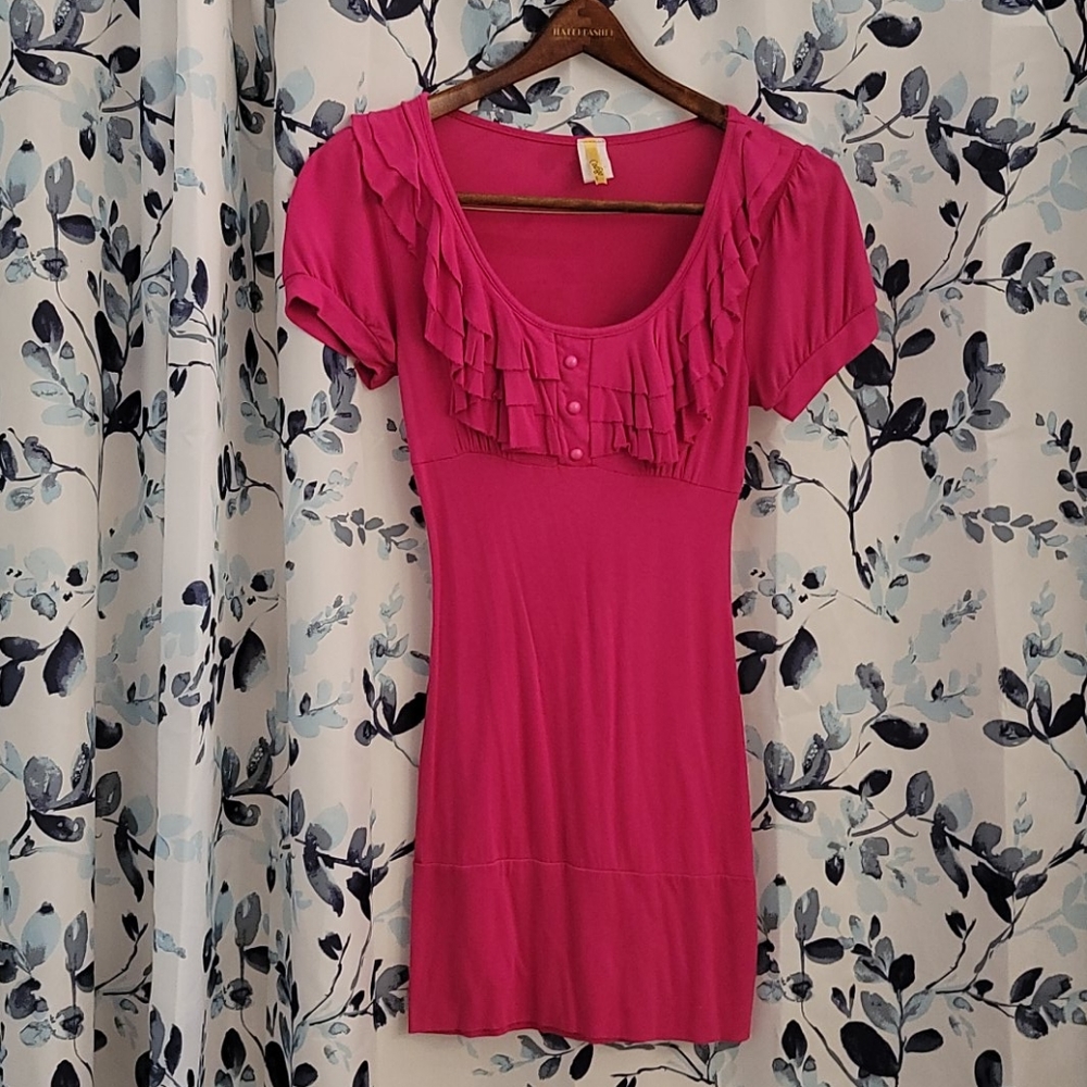 Short sleeve ruffle dress